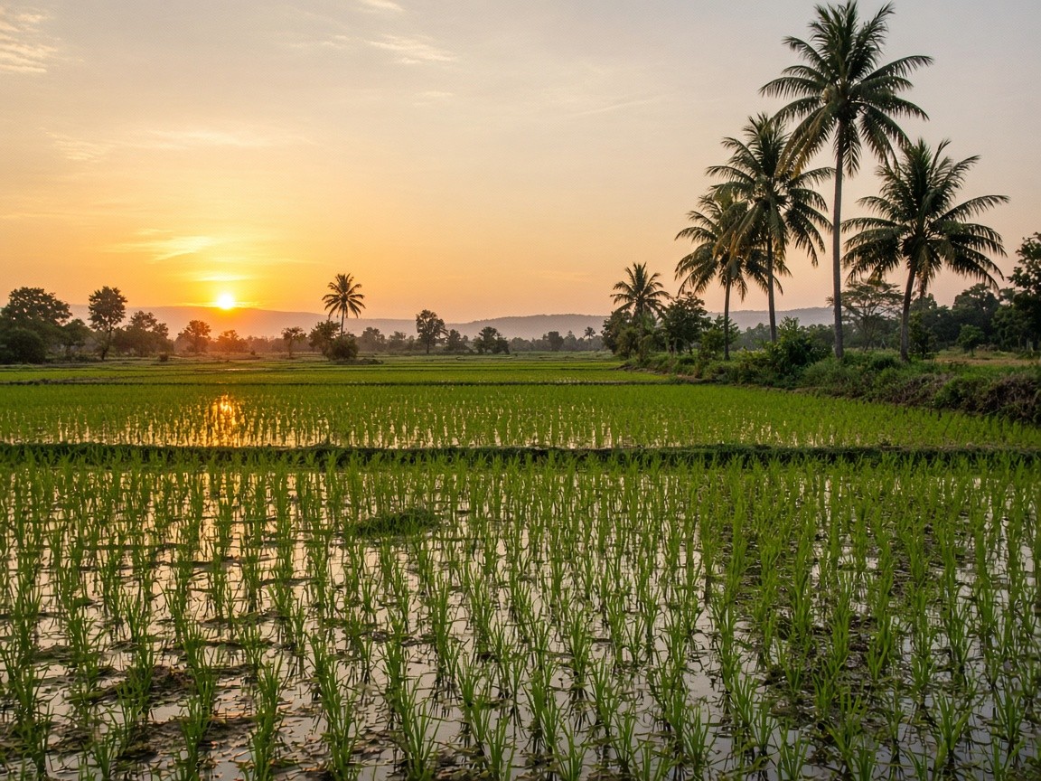 Paddy belts near the mill growing areas